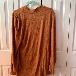Cozy Orange Long Sleeve Top plus Size